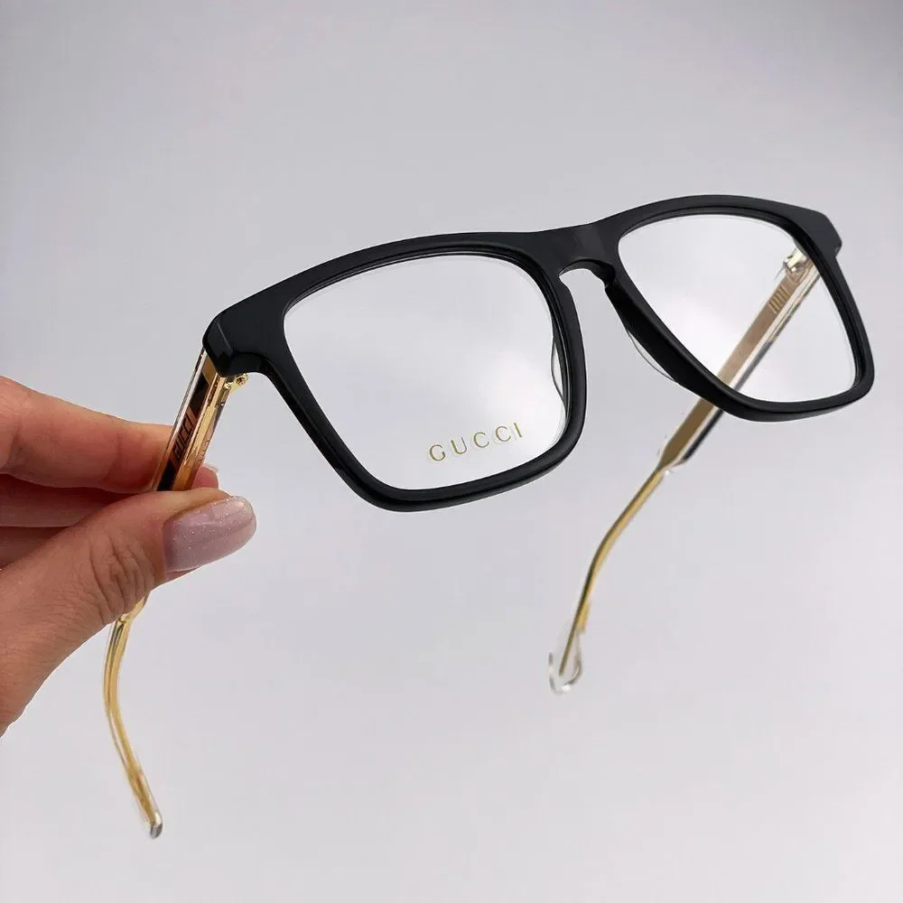 Gucci GG0561ON 001 BRAND NEW Eyeglasses Black Crystal Square Unisex